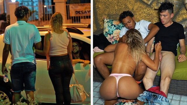 Step threesome with his Colombian stepmom
