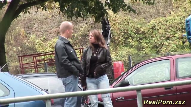 German stepmom picked up for sex outdoors