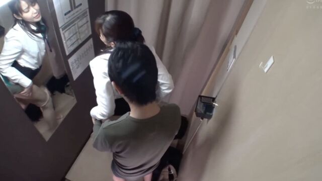 I asked a beautiful MILF saleswoman in the fitting rooms to help me hem my pants...