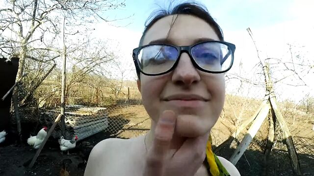 With a friend in the village