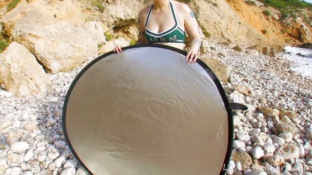 Strawberry blonde BBW eagerly rides cock outdoors