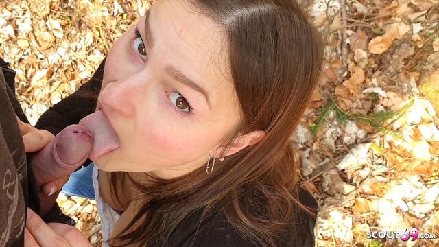 German BBW teen student Holly talks to the public about fucking at uni