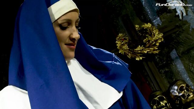 And this is what they do in the monastery? Nun fucks new girls and makes them scream! pussy, wet pussy, teen 18, 18 year old