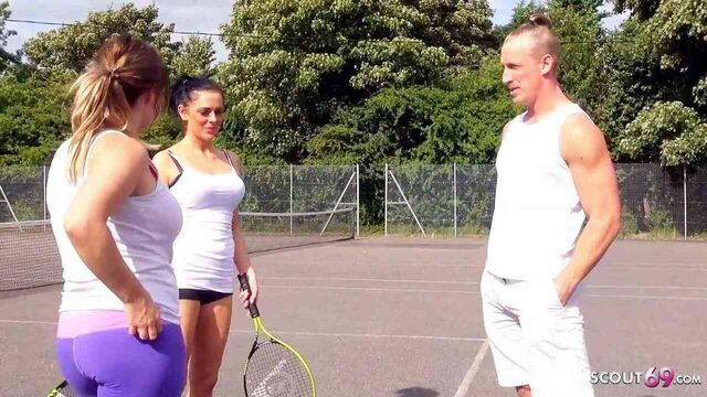 Hot mom Jess persuaded to fuck her son's best friend after a tennis match