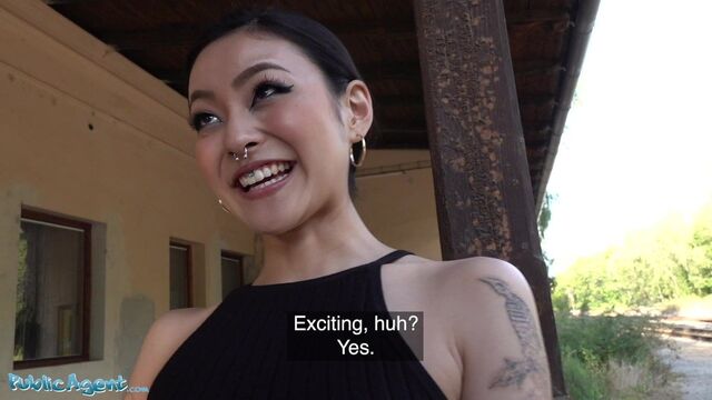 Public Agent Japanese beauty Rae Lil Black fucks for money