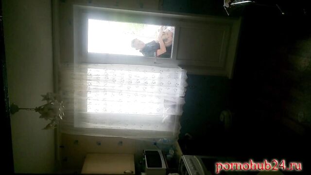 Drunk blowjob on the balcony