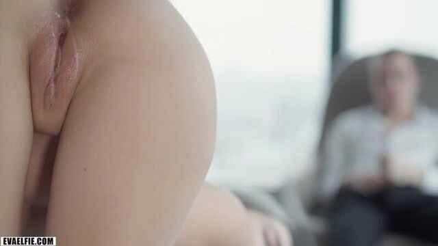 Beauty Eva is fucked by a neighbor while the cuckold is watching Eva Elfie Eva Elfie Eva Elfie Russian beautiful porn cums in a blonde's pussy