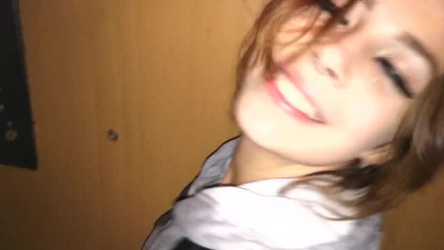 Fucked a Russian girl in the entrance of a high-rise building