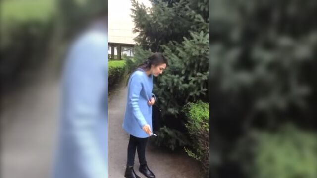 The guy likes to film a Kazakh woman coughing