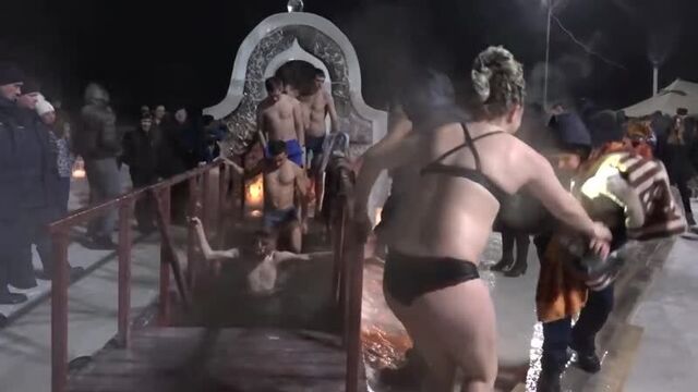 Women in the ice hole