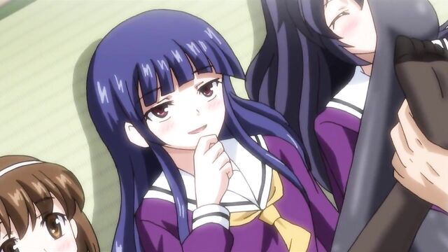 Hentai students seduce teacher for sex in college