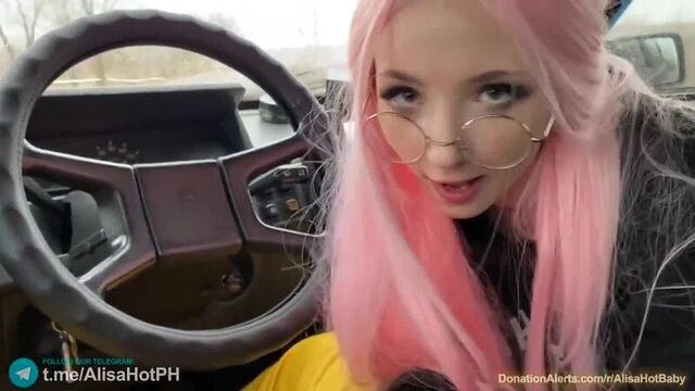RUSSIAN NYMPH - blowjob in the car, cum in mouth. At home in anal, cum in the ass Russian amateur porn from Alisa Hot Baby