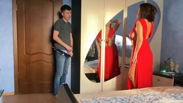 Russian mature stepmother Alina Tumanova saw Stepson when he jerked off to her and had passionate sex. Incest Blowjob Russian Incest