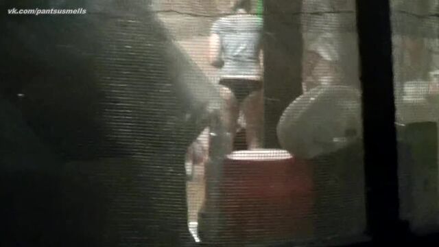 Spied on a naked neighbor through the window (mature Russian milf, aunt, homemade porn, hidden, milf, mature, aut)