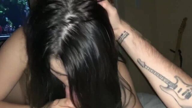 A stoned Russian girl sucked and fucked a guy. Real sex Private Homemade Amateur Porn Drunk Whore Blowjob