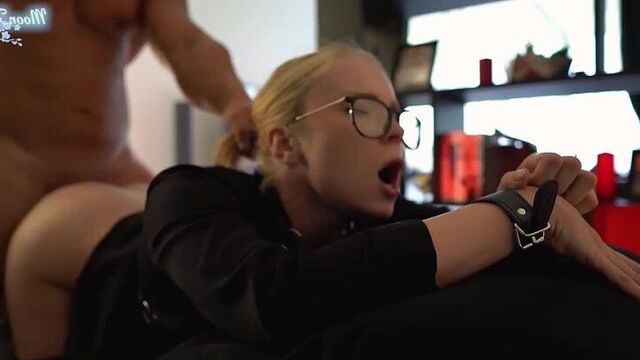 A gag and handcuffs will show this sassy babe her place