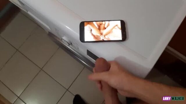 I caught my brother jerking off in the bathroom and gave him a blowjob (Homemade porn, cumshot, private, porno, sex, xxx, milf, mature, pov, sex