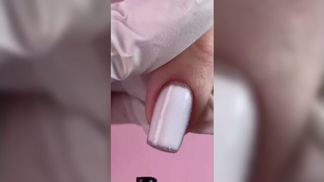White manicure with a shiny rim Video from Manicure | Nail design
