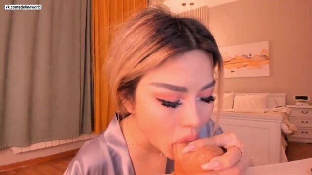 Kazakh girl sucks and jerks (sucks, blow job, porn, blowjob, Kyrgyz, Uzbek, sex, homemade, Asian, webcam, tits)