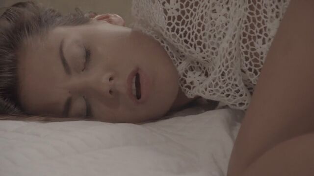 Young girl masturbates passionately moaning