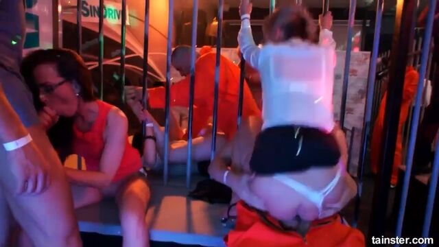 Club party with hungry prisoners