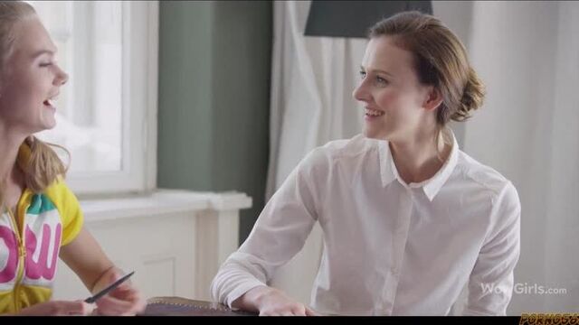 Kiev resident Nancy A. seduces a young tutor into lesbian sex