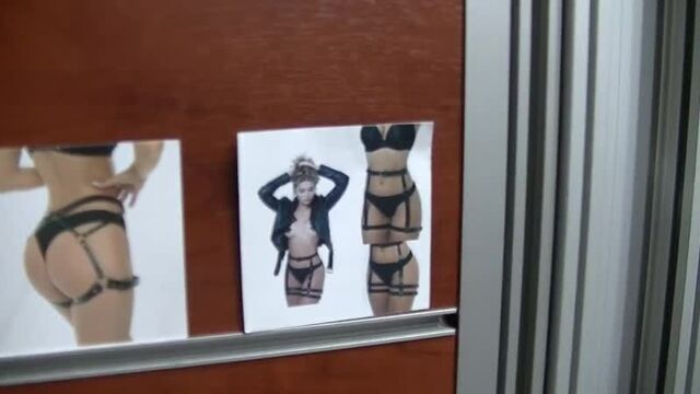 Sexy scenes on postcards in the Fetish salon. BDSM, Fetish, bondage, plugs. lingerie Fashion week 2020