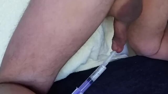 Prostate milking with vacuum and catheter Prostate Milking with Syringe Vacuum Plug