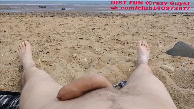 exhibitionist on the beach EUROPE* selfie erect member dick naked nude cock penis exhib strip public