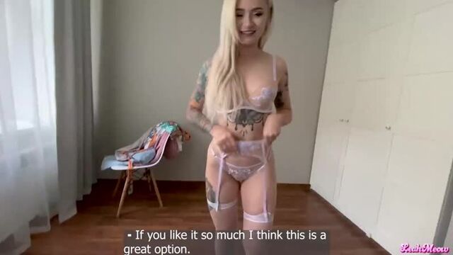 RATE MY NEW Lingerie, brother Step-sister fucked to orgasm Leah Meow [porn, Russian with dialogues