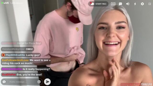 Pizza Delivery Guy Fucks Oiled Pussy During Live Stream on StripChat