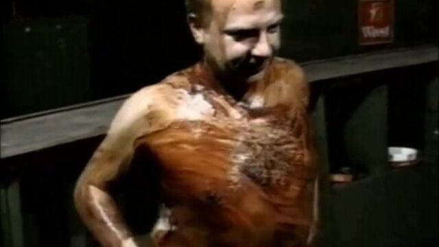 The fucking in the entrance was filmed by a stoned couple who sucked and then had sex and screamed at the entire entrance. Home video of a young couple