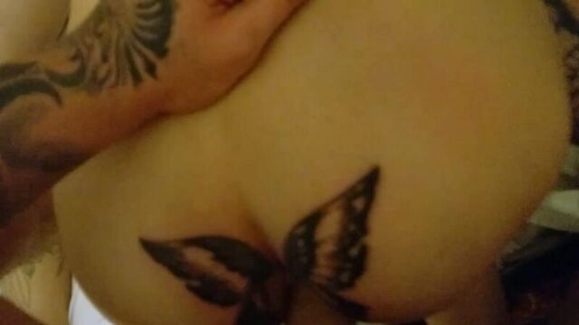 Tattooed on the ass and fucked 2 [Russian homemade group porn sex fuck blowjob brunette czech casting wtfpass threesome anal]