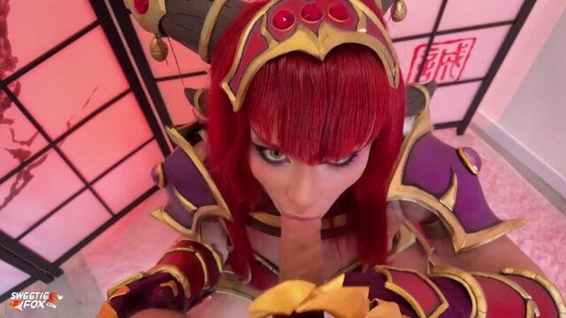 Hot Busty Alexstrasza from Warcraft Deepthroats and Fucks Dick Hard POV