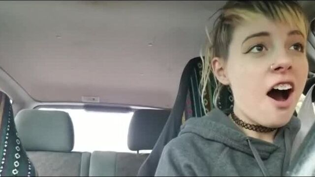 Gets an orgasm from a vibrator while driving a car AutumnNight young girl cums in a car female masturbation