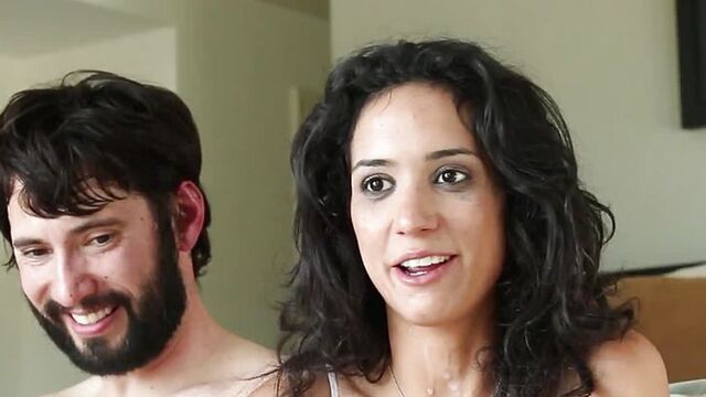 Brunette with a deep throat blowjob brought the guy to orgasm