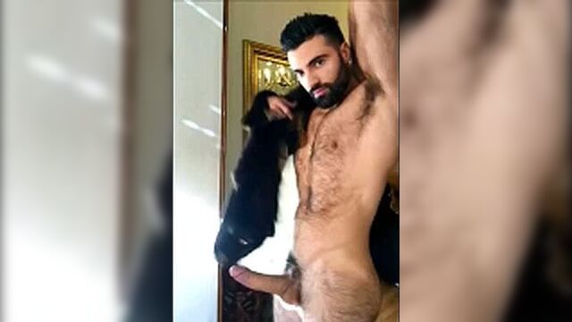 Wow, what a dzhigit, fuck my dick! [gay porn homemade Caucasian jerks off big dick boner]