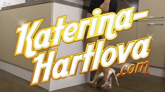 Katerina Hartlova plays with feet in pantyhose
