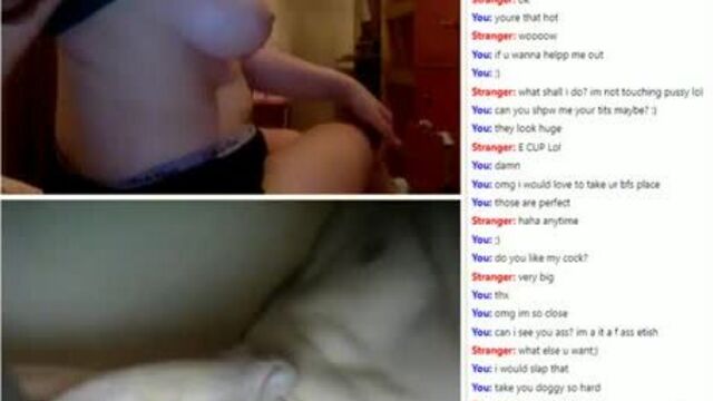 A hungry babe in a cumite video chat couldn’t resist the sight of a dick and showed herself in front of the webcam so that I would cum on her