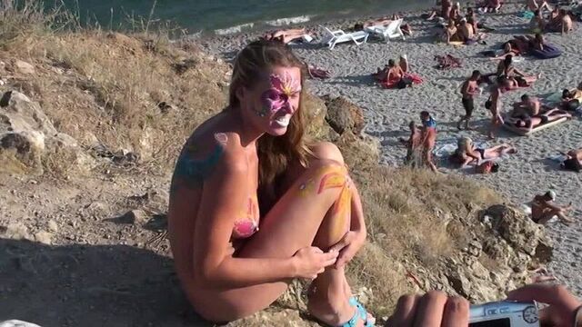 Naked nudists staged a photo shoot