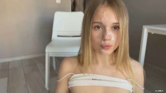 Young and depraved Allinika (Beautiful porn, students, Russian, slim, sports, webcam, online, facials, sex
