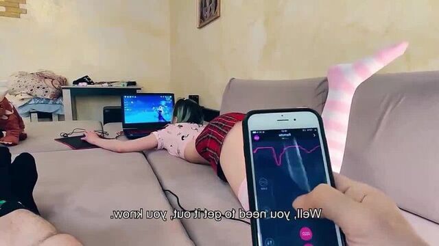 Nerd sister forgot a vibrator in her pussy - the arrogant brother is right there (Russian, big tits, anal, brazzers, sex, porno, milf)