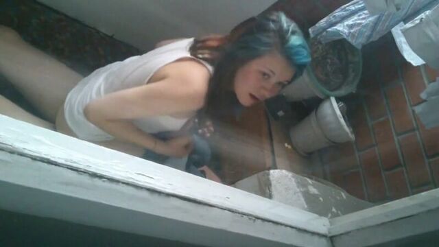 Caught on the balcony (porn, New Year's, fucked, fucked, blowjob, anal, student, drunk pussy)